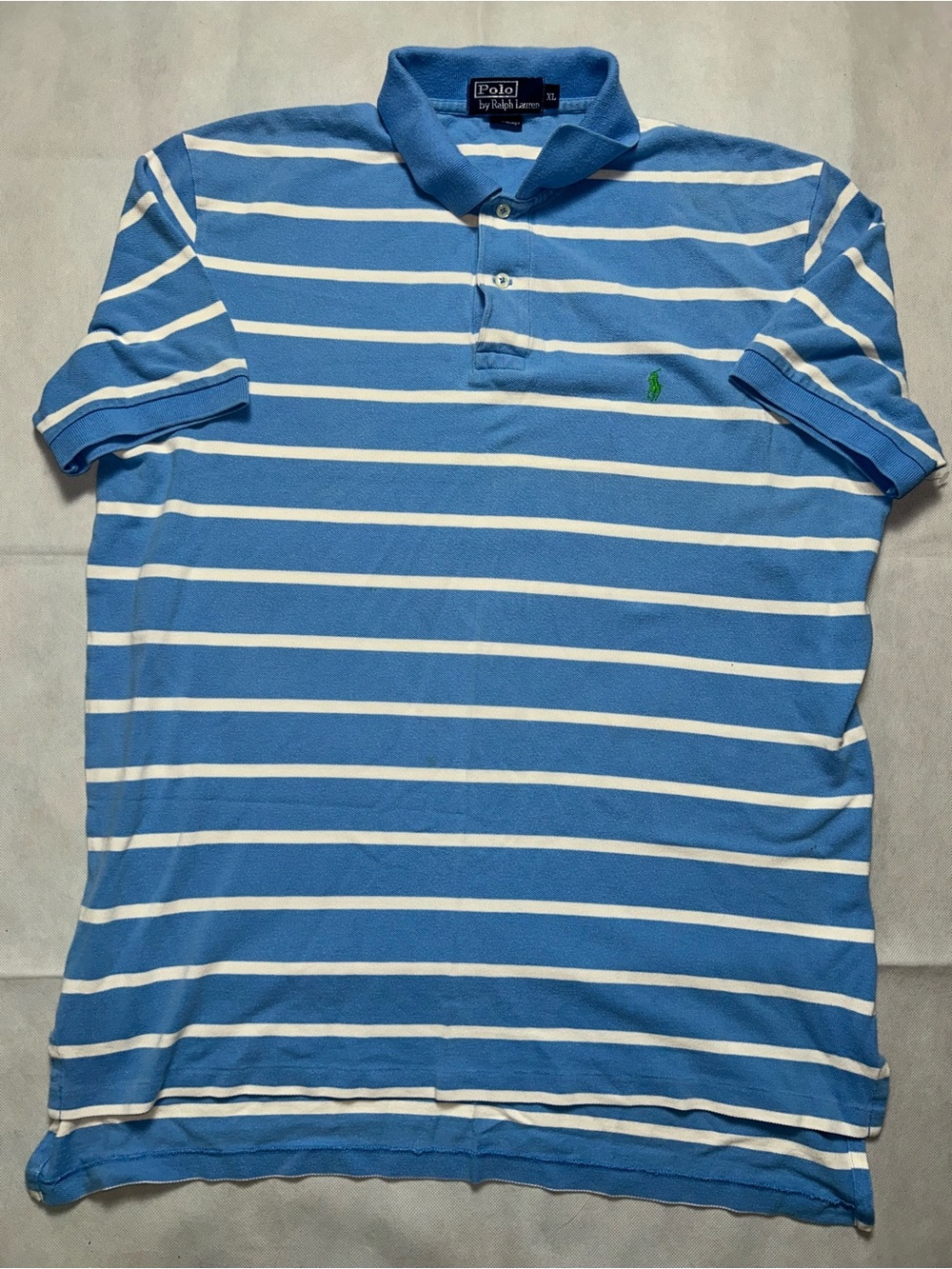 Polo, Ralph Lauren, blue and white striped polo shirt, vintage size XL